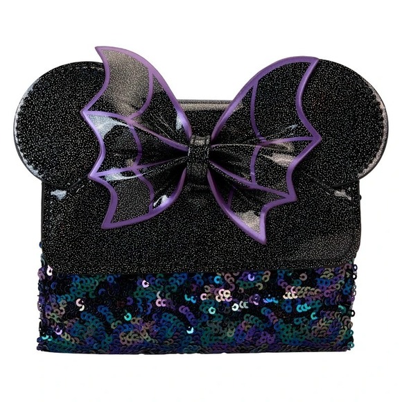 Loungefly Handbags - Loungefly Disney Minnie Mouse Spiderweb Sequin Flap Wallet Exclusive